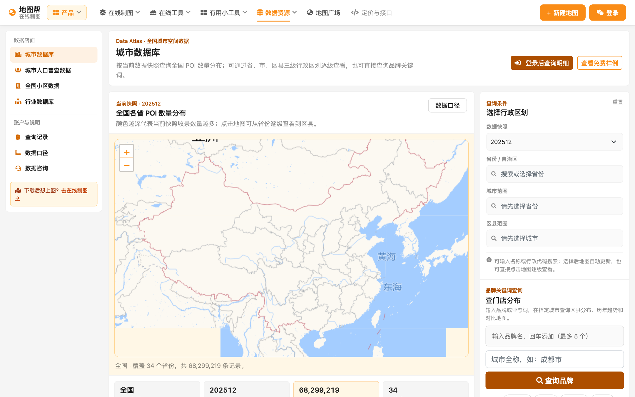 城市数据入口页